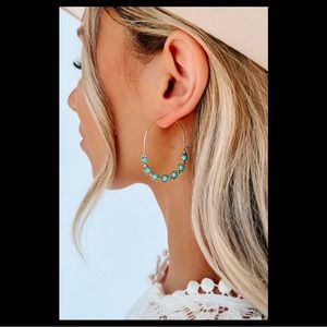 Oval Hoop Detail with turquoise bead details